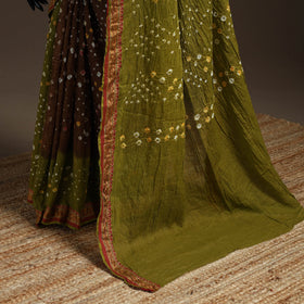 Kutch tie-dye cotton bandhani saree with blouse piece 12