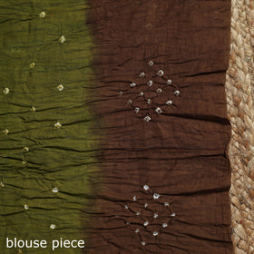 Kutch tie-dye cotton bandhani saree with blouse piece 14