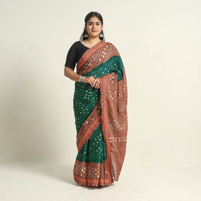 Green Kutch Tie-Dye Bandhani Saree 