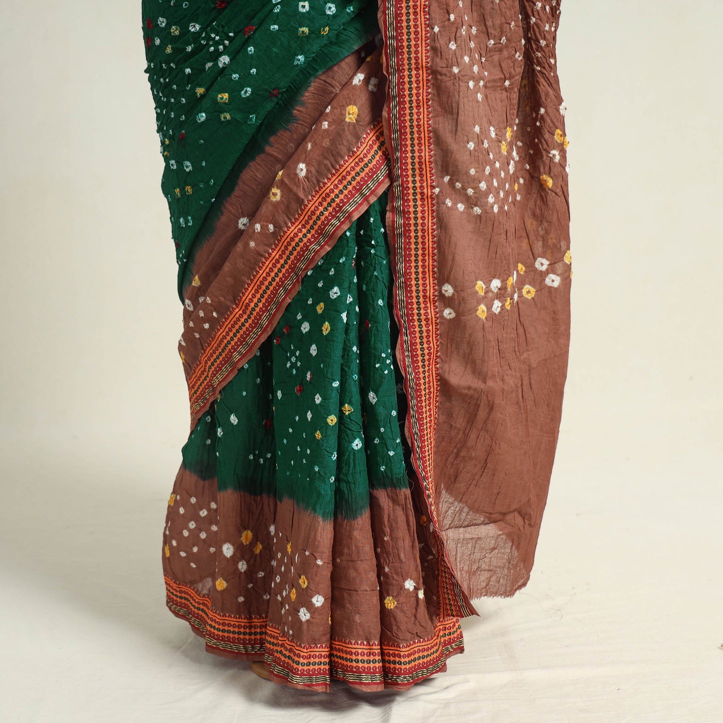 Green Kutch Tie-Dye Bandhani Saree 