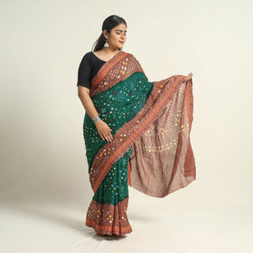 Green Kutch Tie-Dye Bandhani Saree 