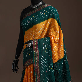 Kutch tie-dye cotton bandhani saree with blouse piece 25