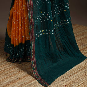 Kutch tie-dye cotton bandhani saree with blouse piece 25