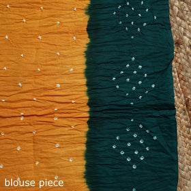 Kutch tie-dye cotton bandhani saree with blouse piece 25