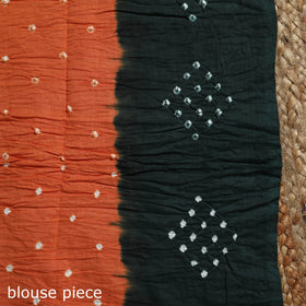 Kutch tie-dye cotton bandhani saree with blouse piece 26