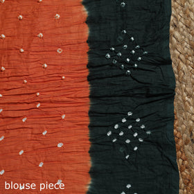 Kutch tie-dye cotton bandhani saree with blouse piece 27