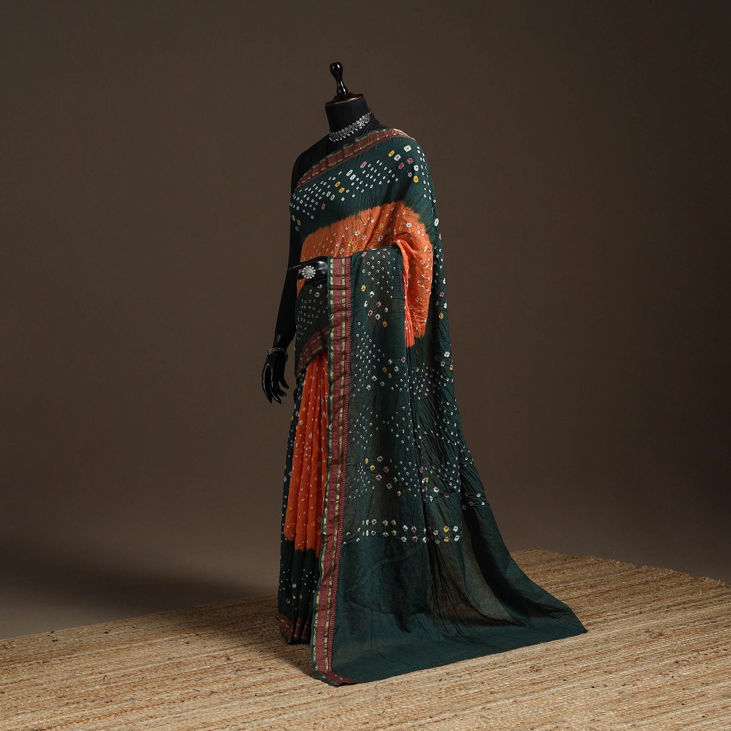 Kutch tie-dye cotton bandhani saree with blouse piece 27