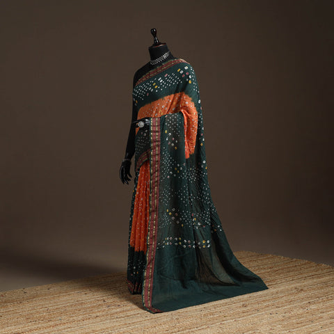 Kutch tie-dye cotton bandhani saree with blouse piece 27