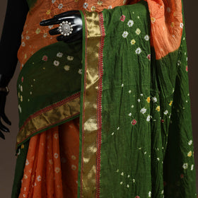 Kutch tie-dye cotton bandhani saree with blouse piece 37