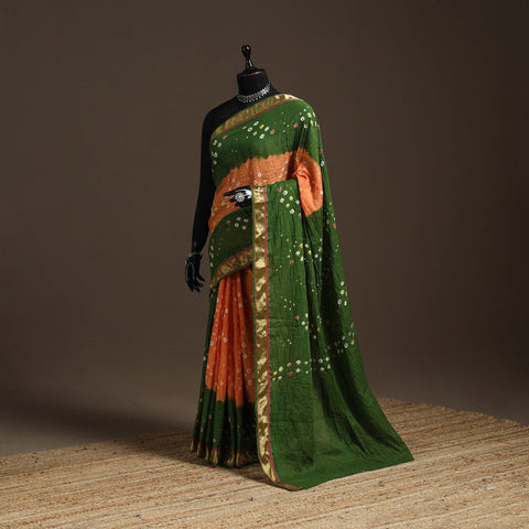 Kutch tie-dye cotton bandhani saree with blouse piece 37