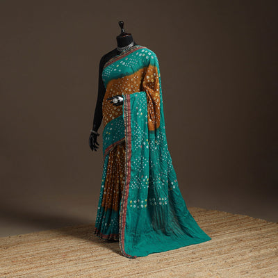 Kutch tie-dye cotton bandhani saree with blouse piece 42