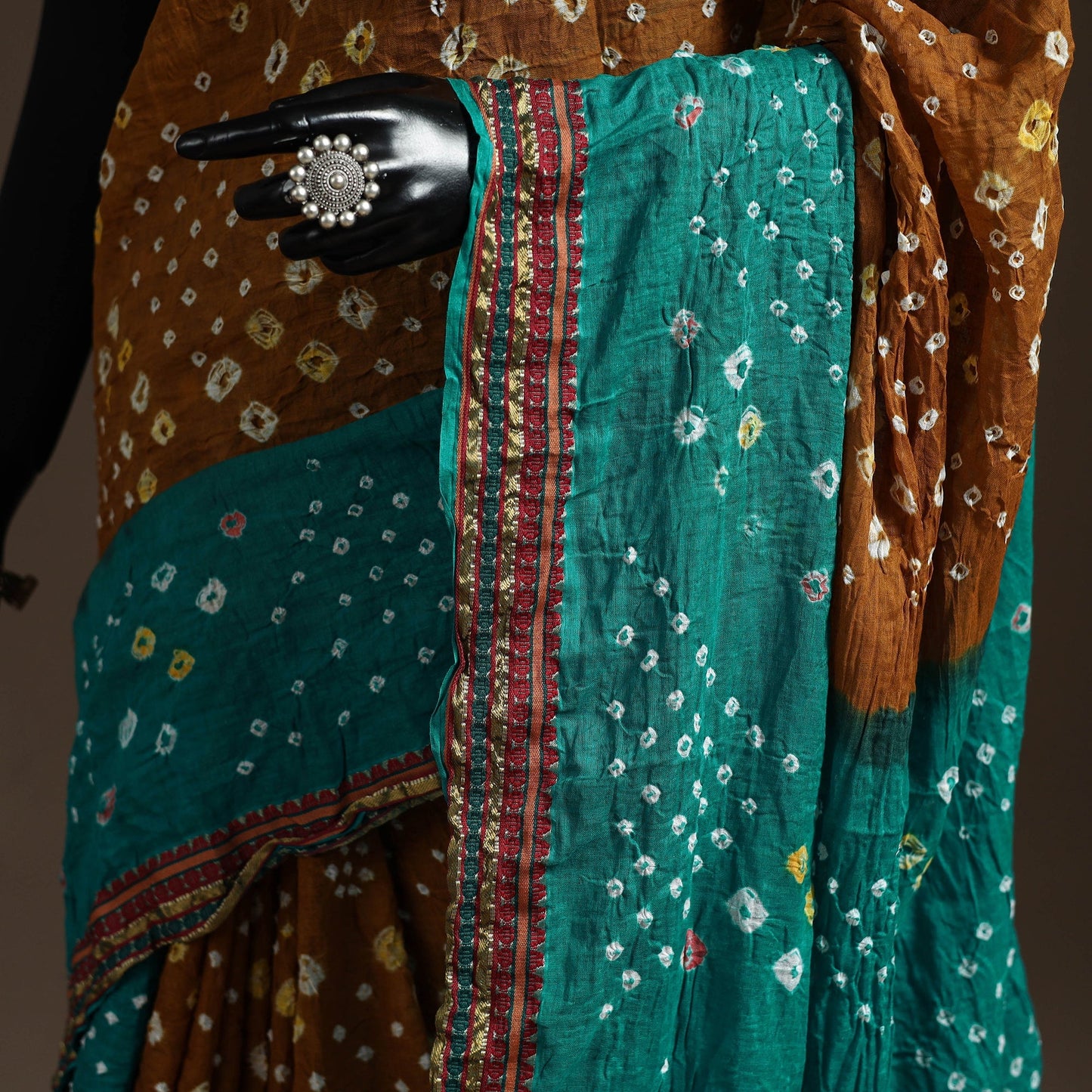 Kutch tie-dye cotton bandhani saree with blouse piece 42