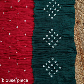 Kutch tie-dye cotton bandhani saree with blouse piece 45