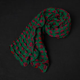 Green Kutch Tie-Dye Cotton Bandhani Stole Online
