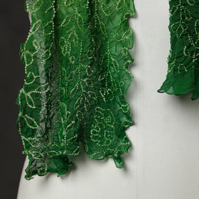 Green - kutch tie & dye georgette bandhani stole 09