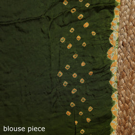 Green - kutch tie-dye modal silk bandhani saree with zari