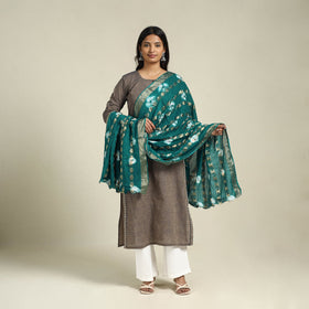 Buy Green Kutch Tie-Dye Mul Cotton Bandhani Dupatta