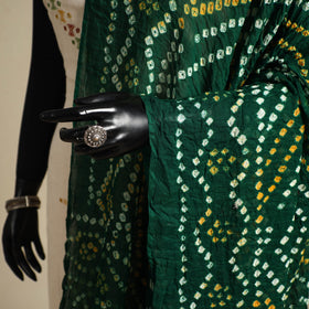 Green - kutch tie-dye mul cotton bandhani dupatta 01