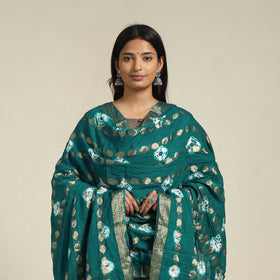 Buy Green Kutch Tie-Dye Mul Cotton Bandhani Dupatta