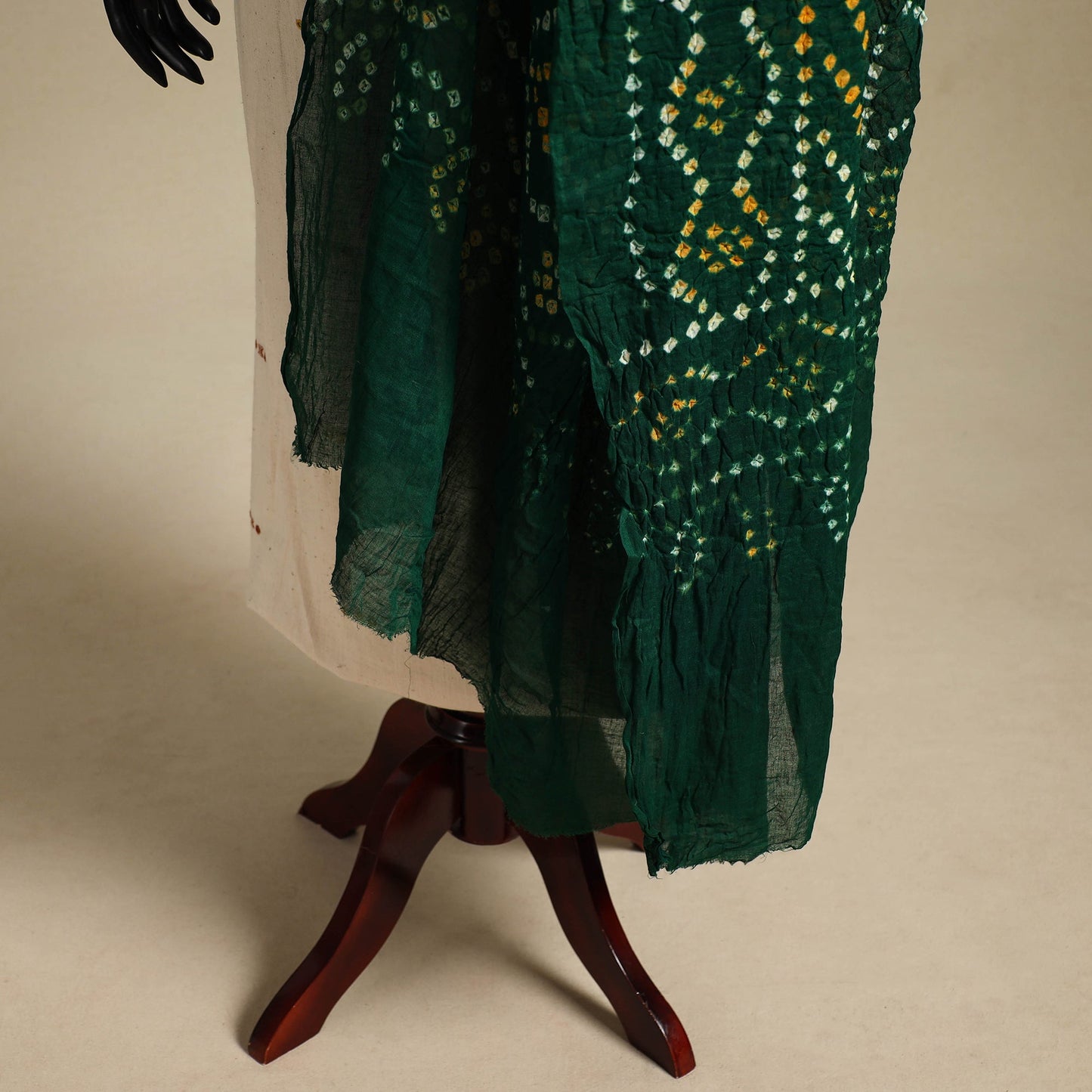 Green - kutch tie-dye mul cotton bandhani dupatta 01