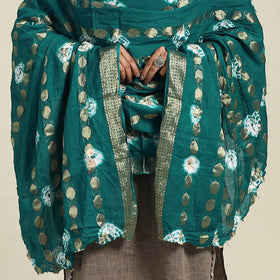 Buy Green Kutch Tie-Dye Mul Cotton Bandhani Dupatta