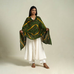 Green - kutch tie-dye mul cotton bandhani dupatta 04