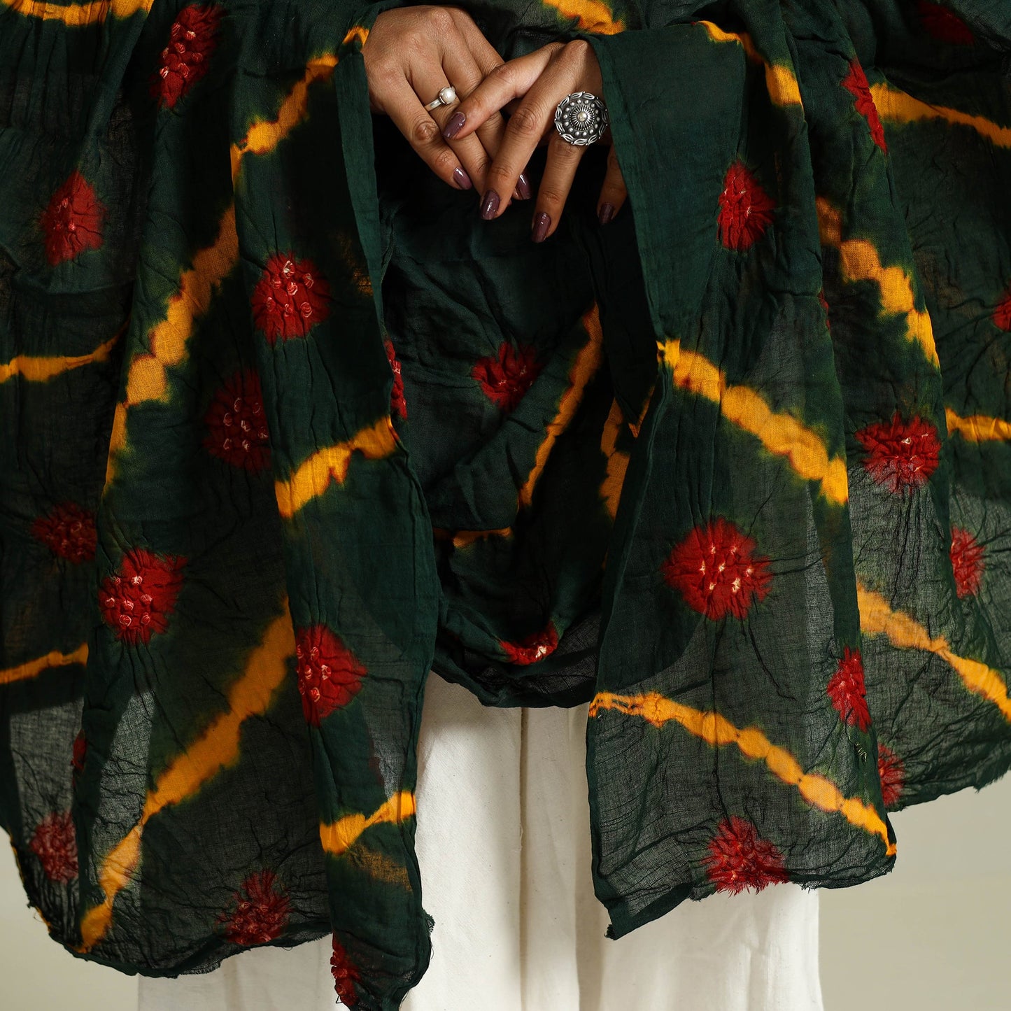  Kutch Tie-Dye Mul Cotton Bandhani Dupatta