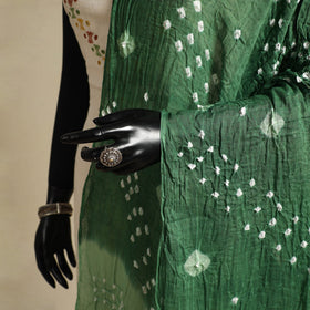 Green - kutch tie-dye mul cotton bandhani dupatta 12