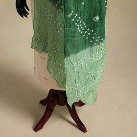 Green - kutch tie-dye mul cotton bandhani dupatta 12