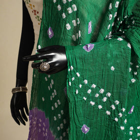 Green - kutch tie-dye mul cotton bandhani dupatta 26