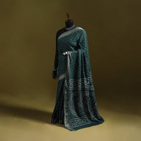 Kutch tie-dye pure cotton bandhani saree with border 18