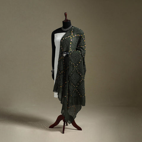 Kutch tie-dye mul cotton bandhani dupatta 01 - handcrafted