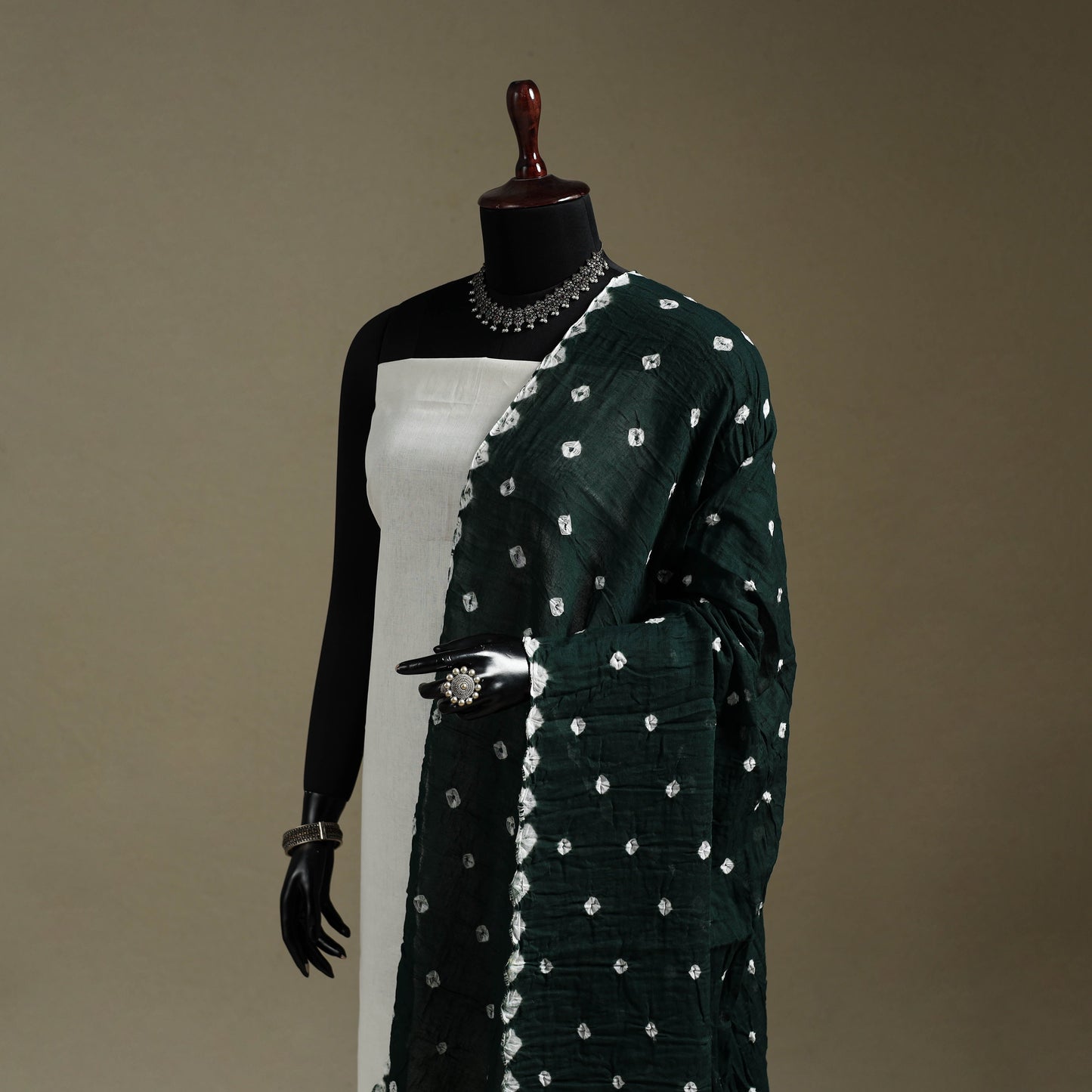 Kutch tie-dye mul cotton shibori bandhani dupatta 28