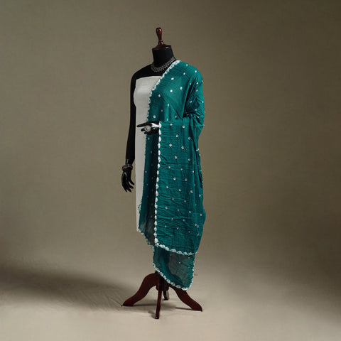 Kutch tie-dye mul cotton shibori bandhani dupatta 32