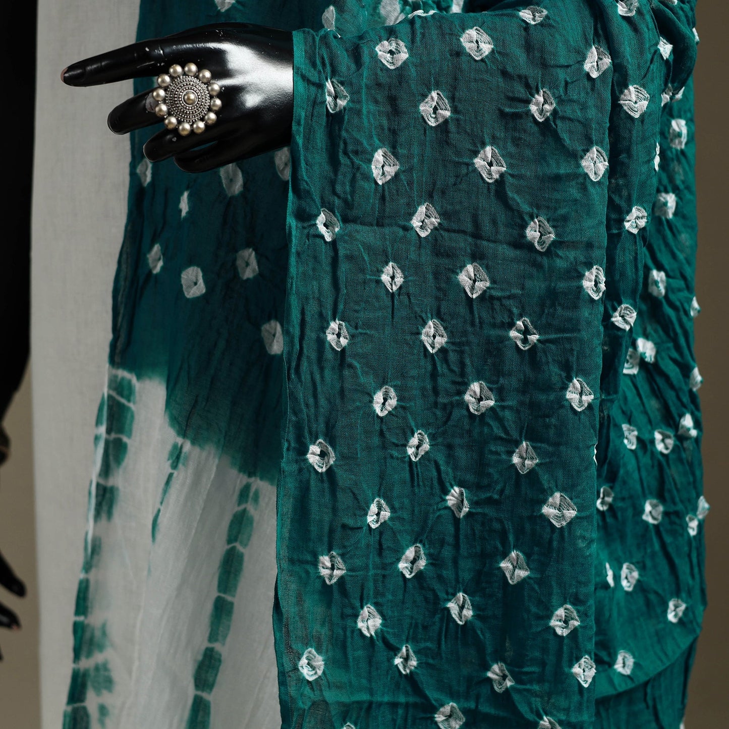 Kutch tie-dye mul cotton shibori bandhani dupatta 45