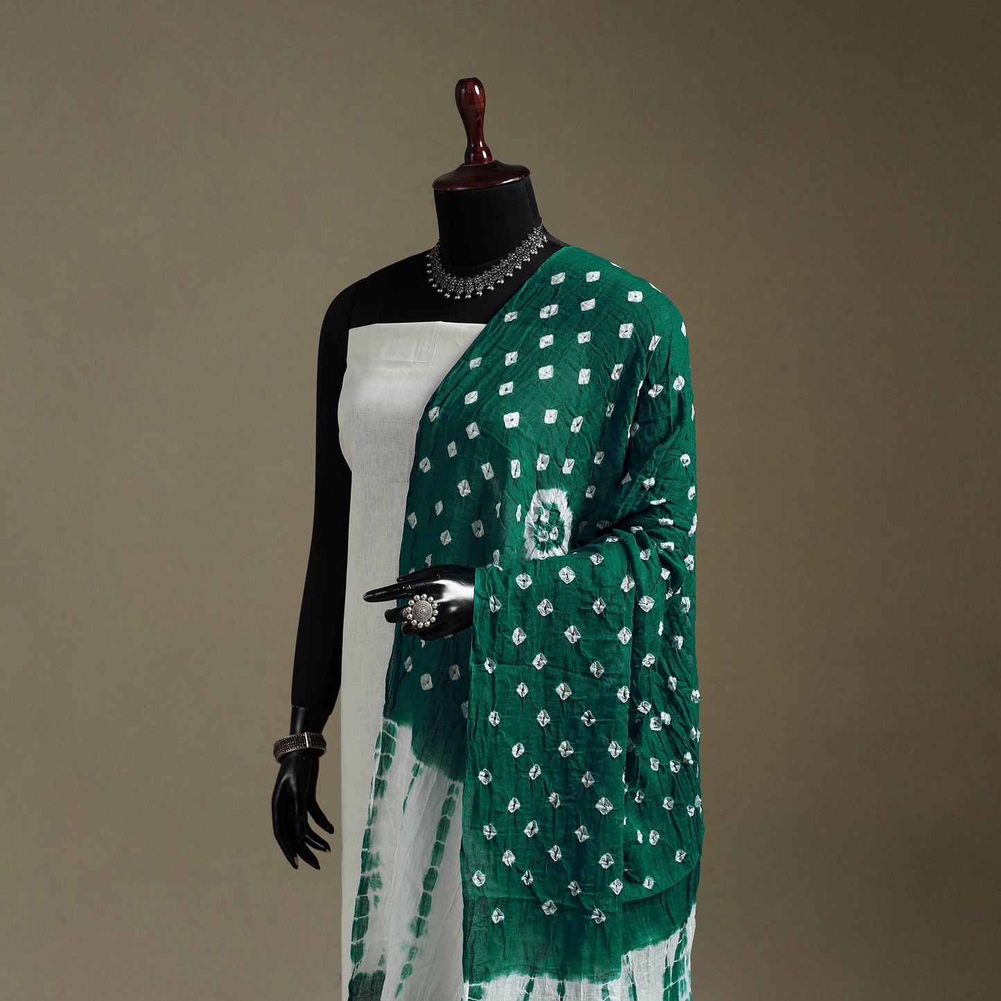 Kutch tie-dye mul cotton shibori bandhani dupatta 45