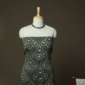 Kutch tie-dye satin cotton bandhani 3pc unstitched dress