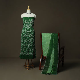 Kutch tie-dye satin cotton bandhani 3pc unstitched dress