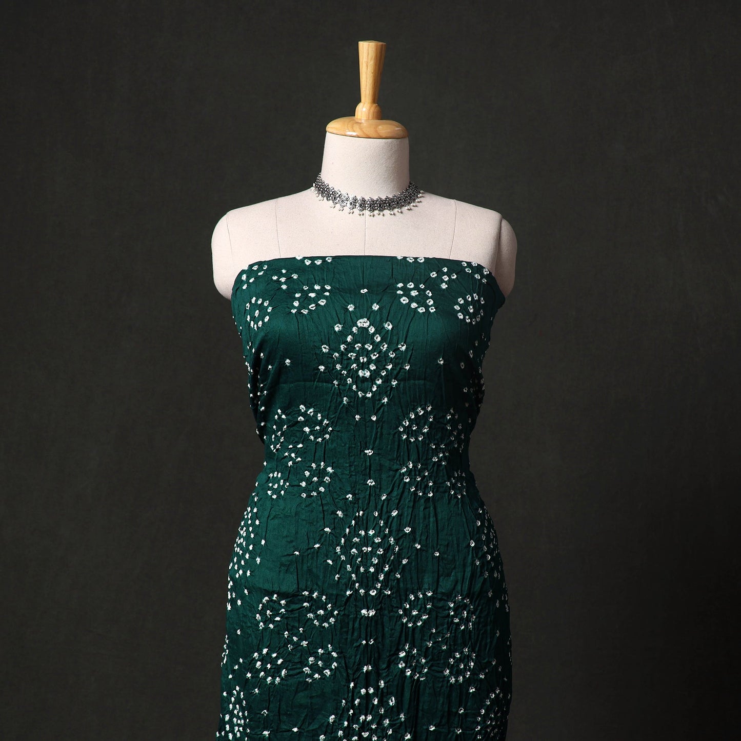 Kutch tie-dye satin cotton bandhani 3pc unstitched dress
