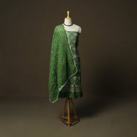 Kutch tie-dye satin cotton bandhani 3pc unstitched dress