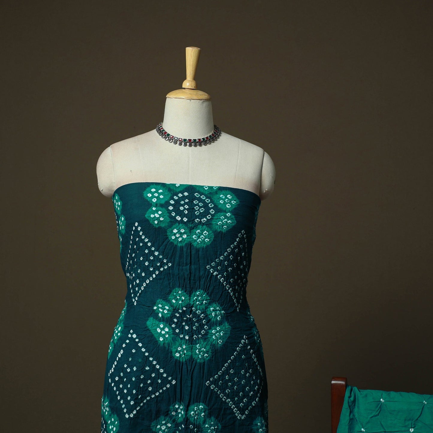 Kutch tie-dye satin cotton bandhani 3pc unstitched dress