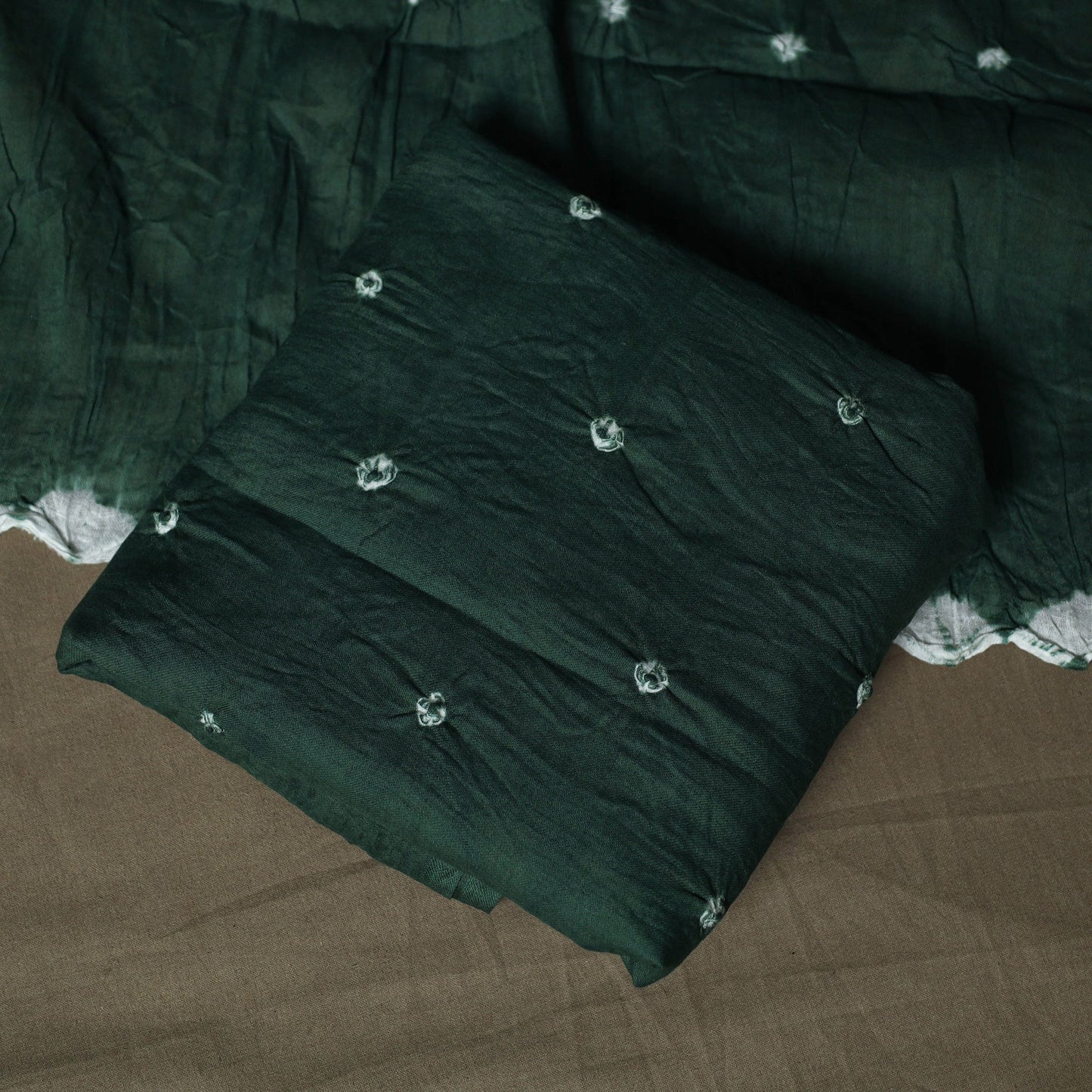 Kutch tie-dye satin cotton bandhani 3pc unstitched dress