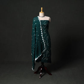 Kutch tie-dye satin cotton bandhani 3pc unstitched dress