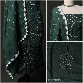 Kutch tie-dye satin cotton bandhani 3pc unstitched dress