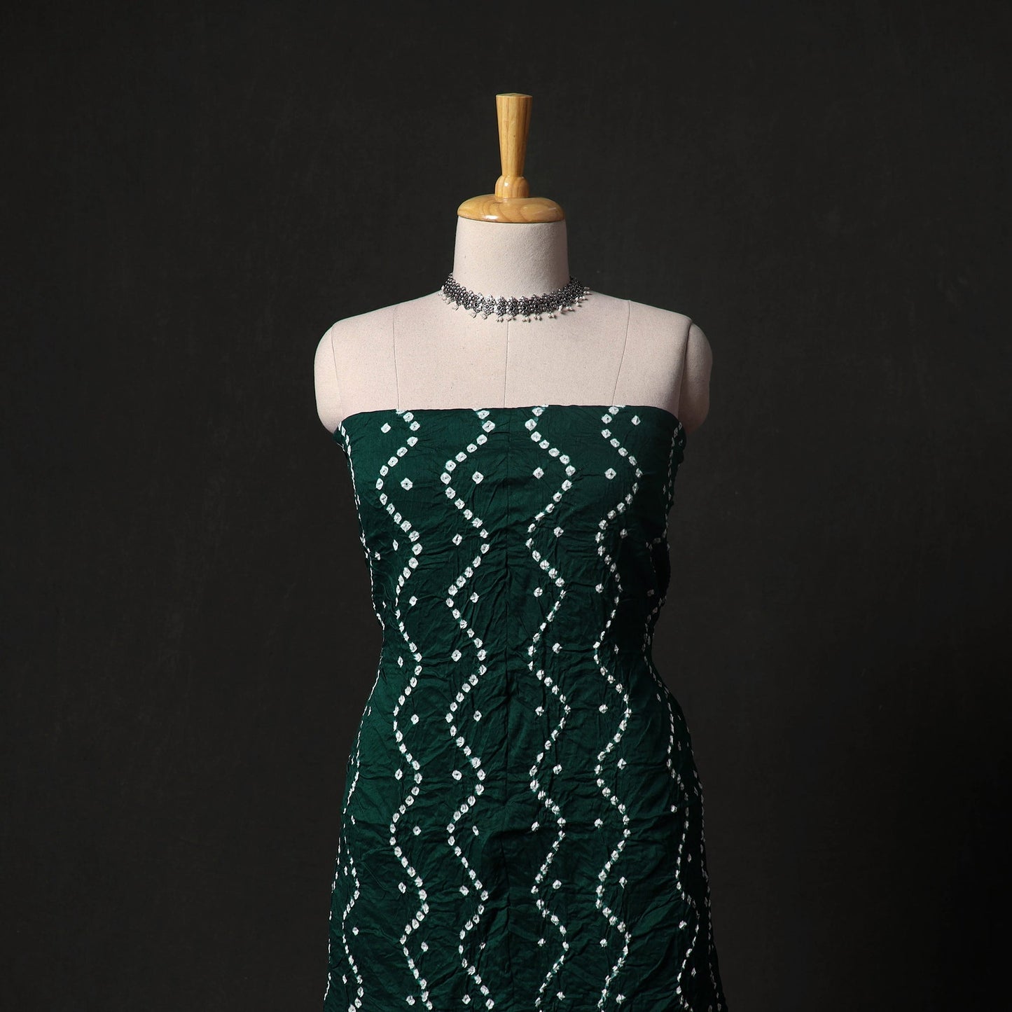 Kutch tie-dye satin cotton bandhani 3pc unstitched dress
