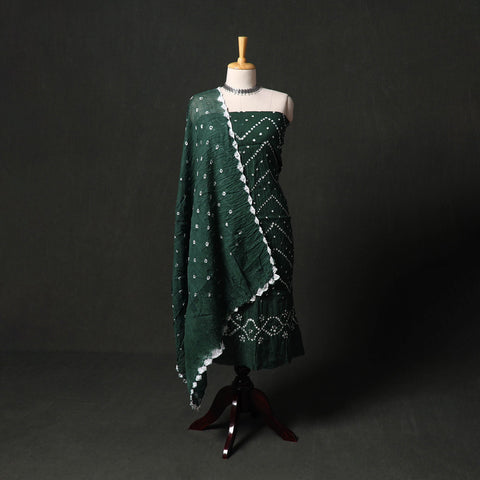 Kutch tie-dye satin cotton bandhani 3pc unstitched dress