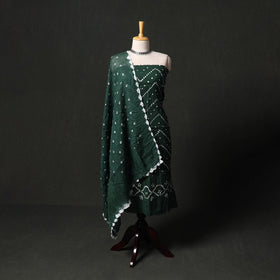 Kutch tie-dye satin cotton bandhani 3pc unstitched dress
