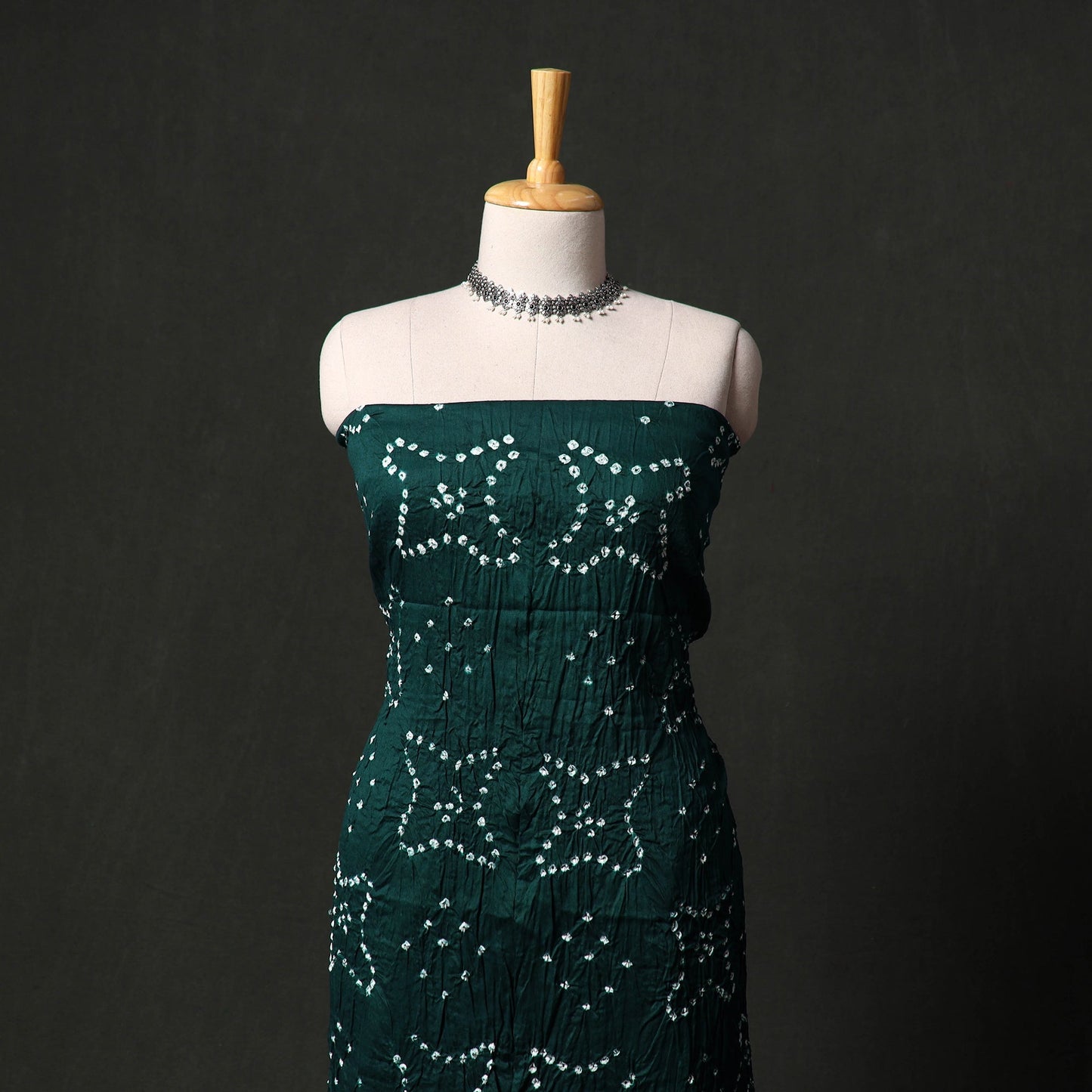 Kutch tie-dye satin cotton bandhani 3pc unstitched dress