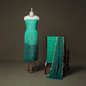 Kutch tie-dye satin cotton bandhani 3pc unstitched dress