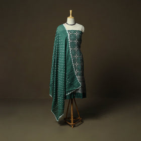 Kutch tie-dye satin cotton bandhani 3pc unstitched dress